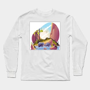 Elephants chilling with Nature Long Sleeve T-Shirt